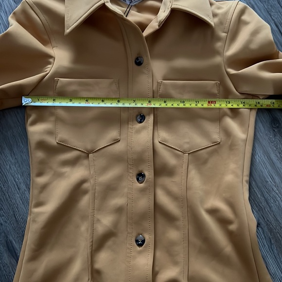 NWT ZARA FITTED KNIT SHIRT thick shacket shirt jacket xs marigold - Picture 7 of 11